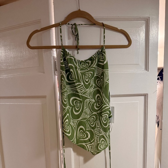 Lisa Says Gah Green & White Open Back Halter Top – 2XL, NWT - Picture 5 of 5